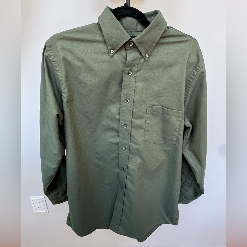 Men's Van Heusen Wrinkle Free Green Button-Up Shirt